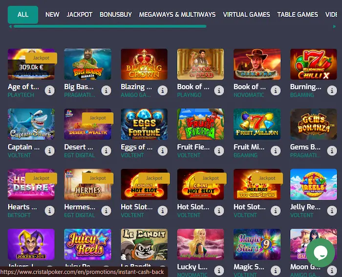 CrystalPoker Casino games